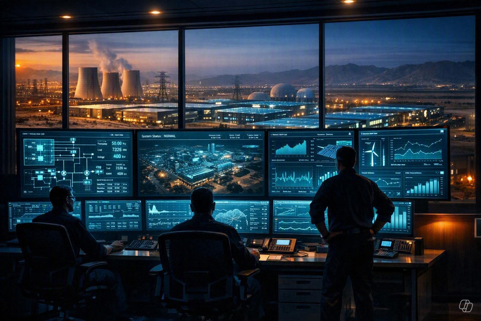 Power engineering control room monitoring Middle East infrastructure